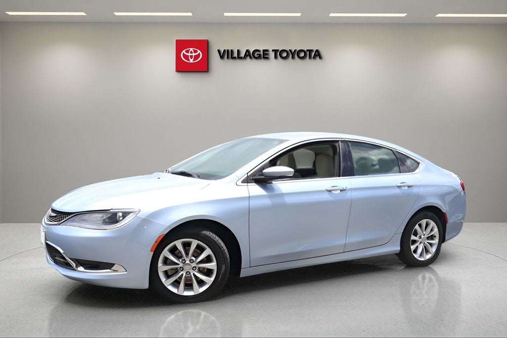 2015 Chrysler 200 C in Crystal Blue Pearlcoat — front three-quarter view