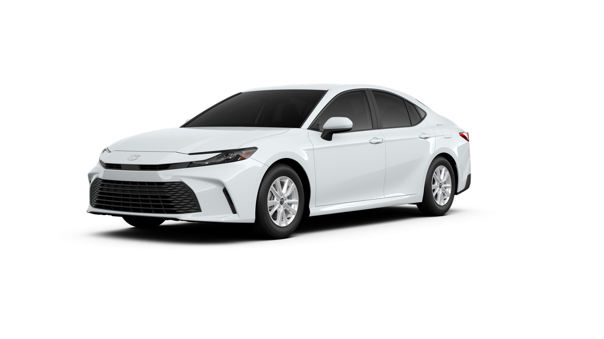 2026 Toyota Camry LE in Ice Cap — front three-quarter view