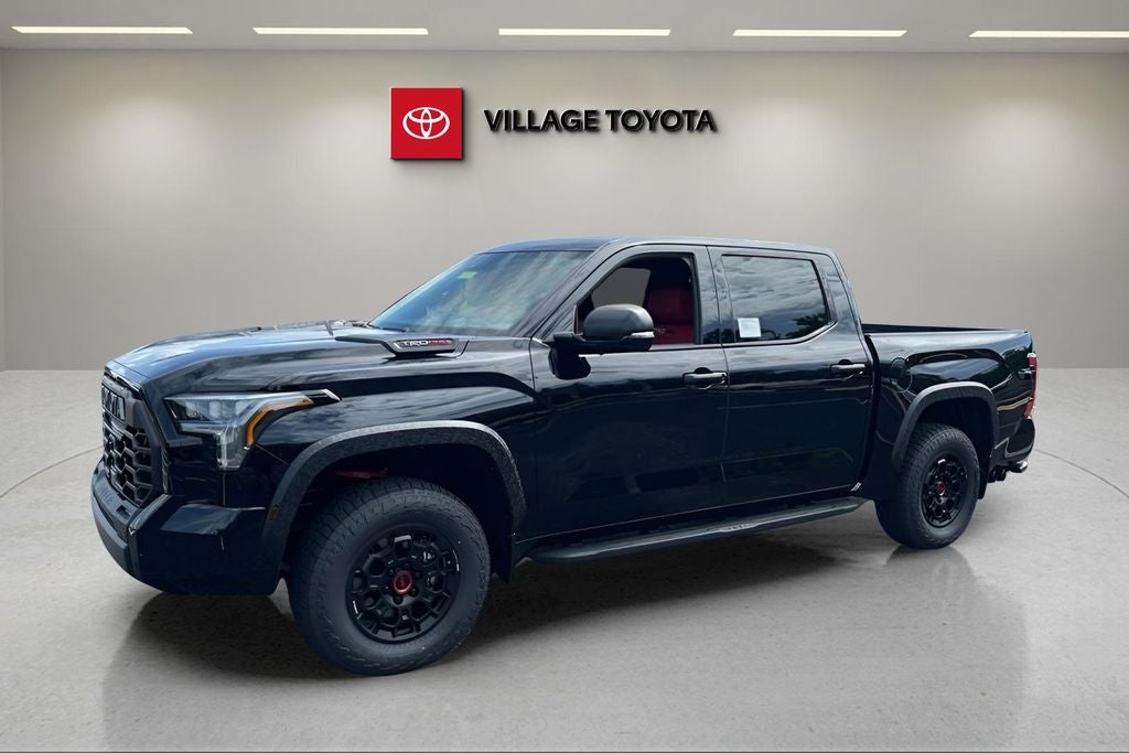 2026 Toyota Tundra i-FORCE MAX Tundra TRD Pro in Midnight Black Metallic — front three-quarter view