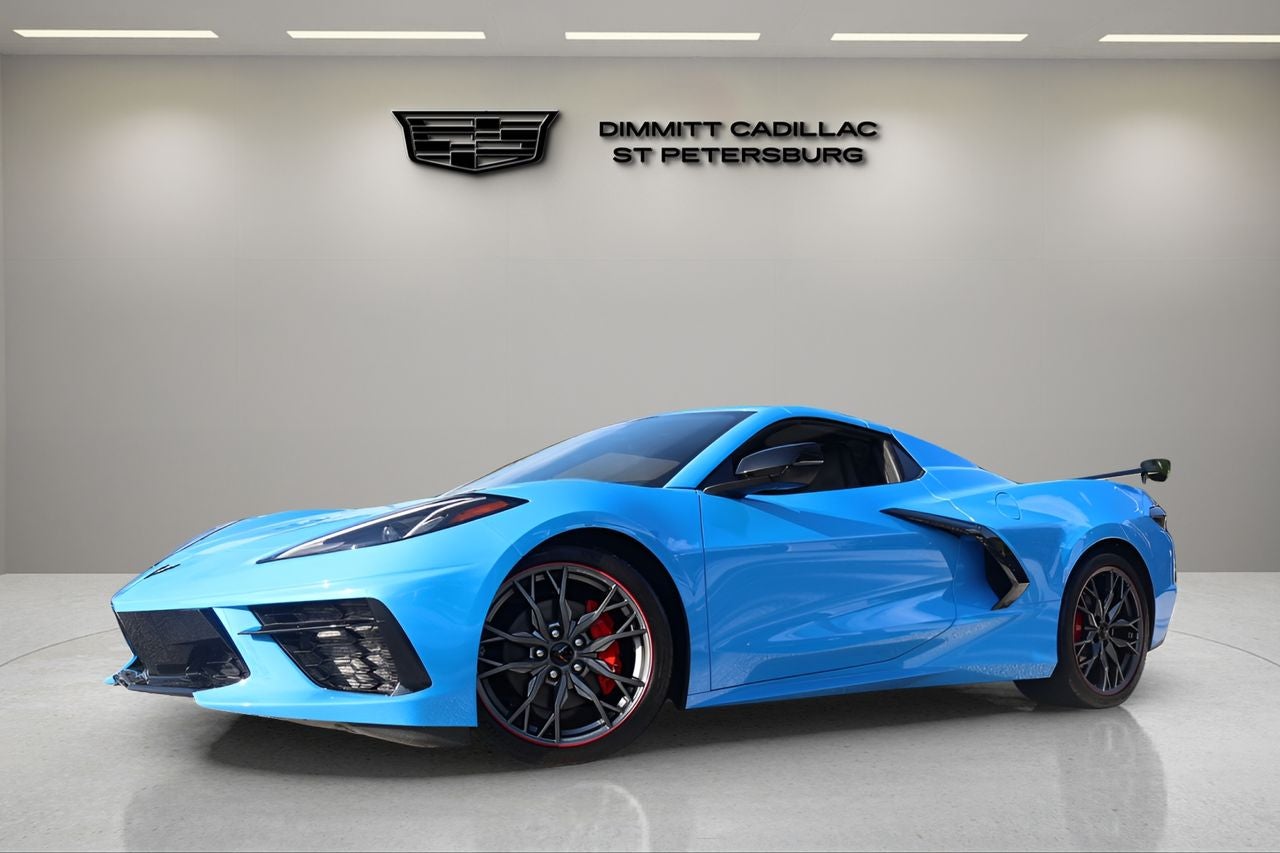 2025 Chevrolet Corvette Stingray 1LT in Rapid Blue — front three-quarter view