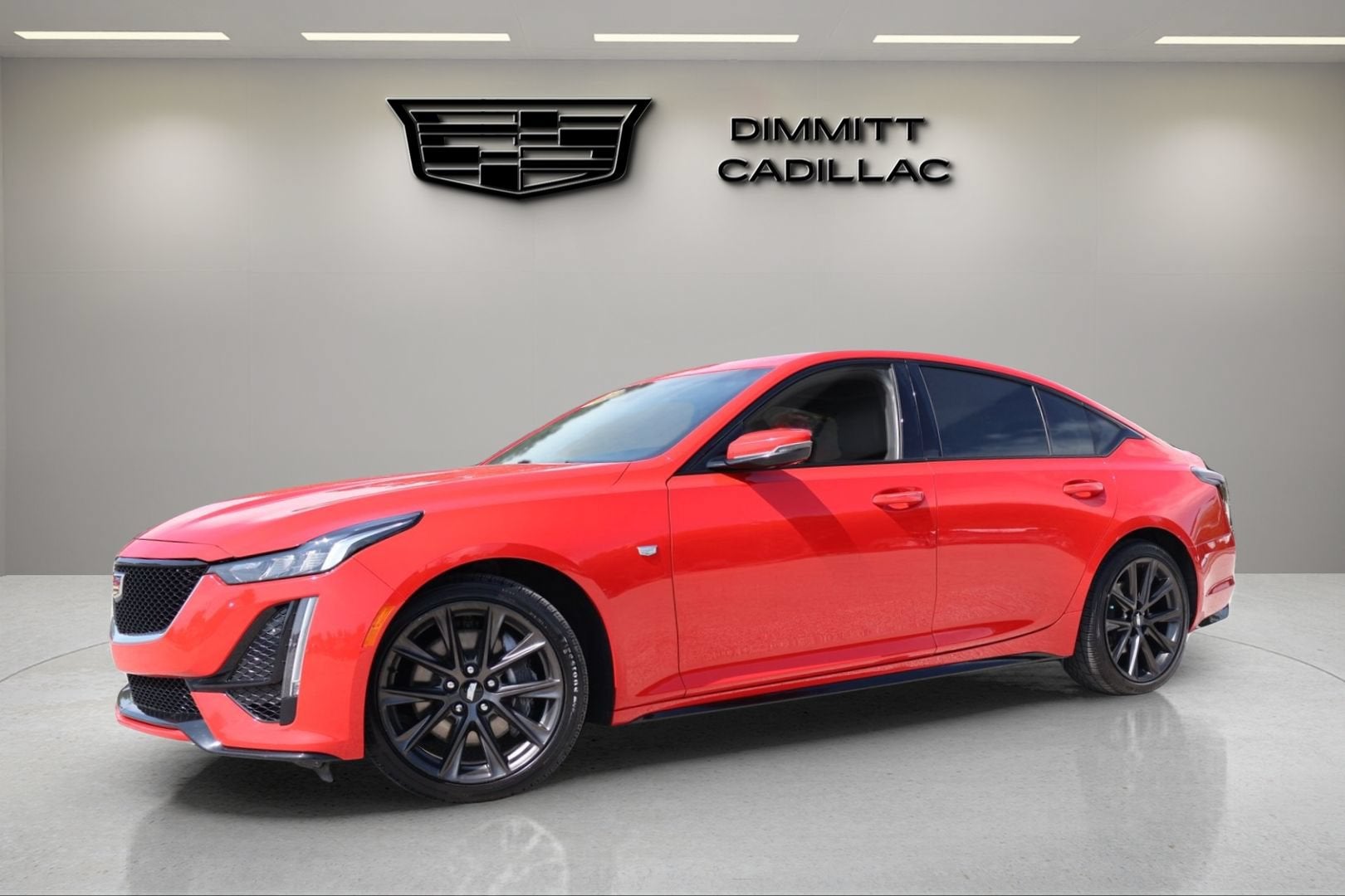 2020 Cadillac CT5 Sport in Velocity Red — front three-quarter view
