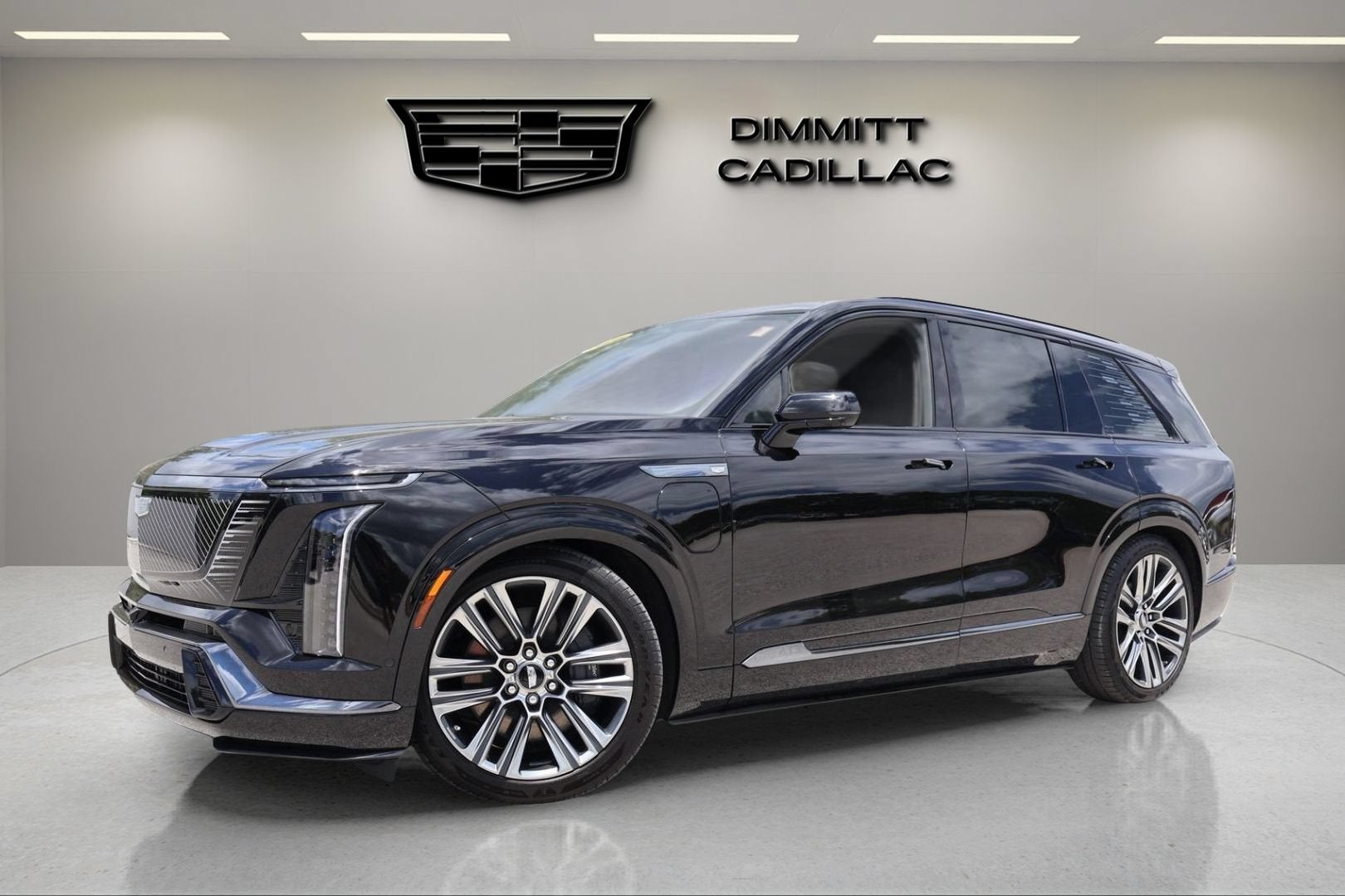 2026 Cadillac VISTIQ Platinum in Stellar Black Metallic — front three-quarter view