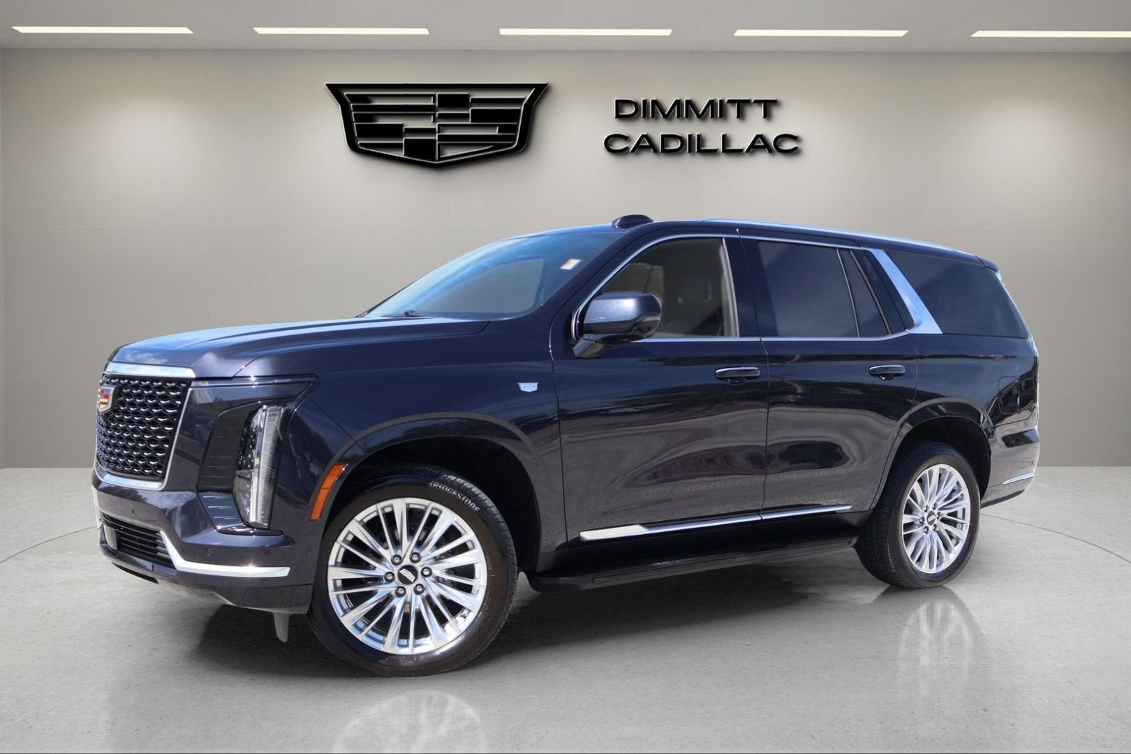 2025 Cadillac Escalade Premium Luxury in Galactic Gray Metallic — front three-quarter view